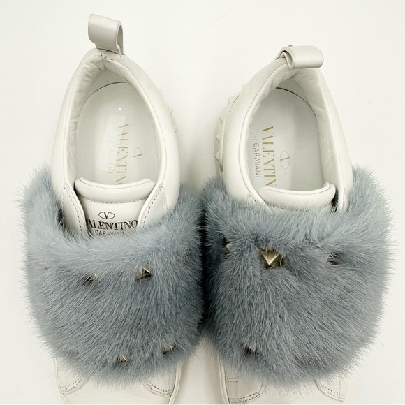 VALENTINO GARAVANI Rockstud Mink Fur Sneaker - Picture 3 of 11
